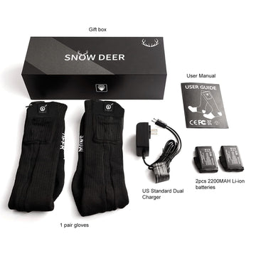 Snow Deer heated socks suitable for motorcycle rides in chilly conditions.