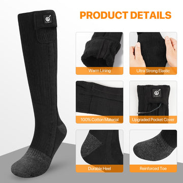 Snow Deer heated socks temperature control lets you set heat level.
