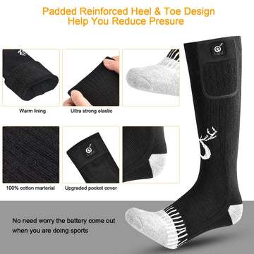 SNOW DEER heated socks suited for skiing, hiking, and outdoor adventures