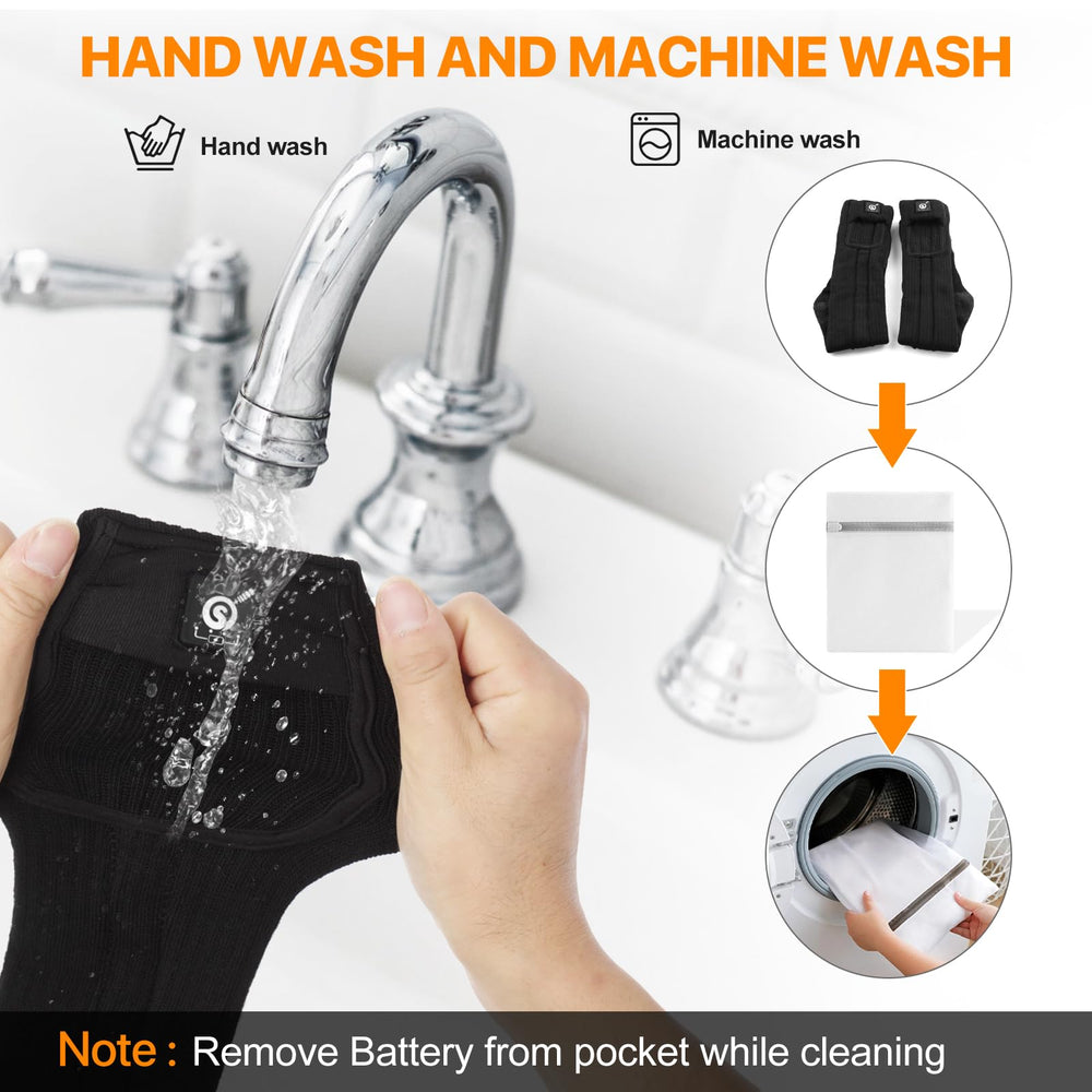 Snow Deer heated socks care guide for hand wash and longevity.