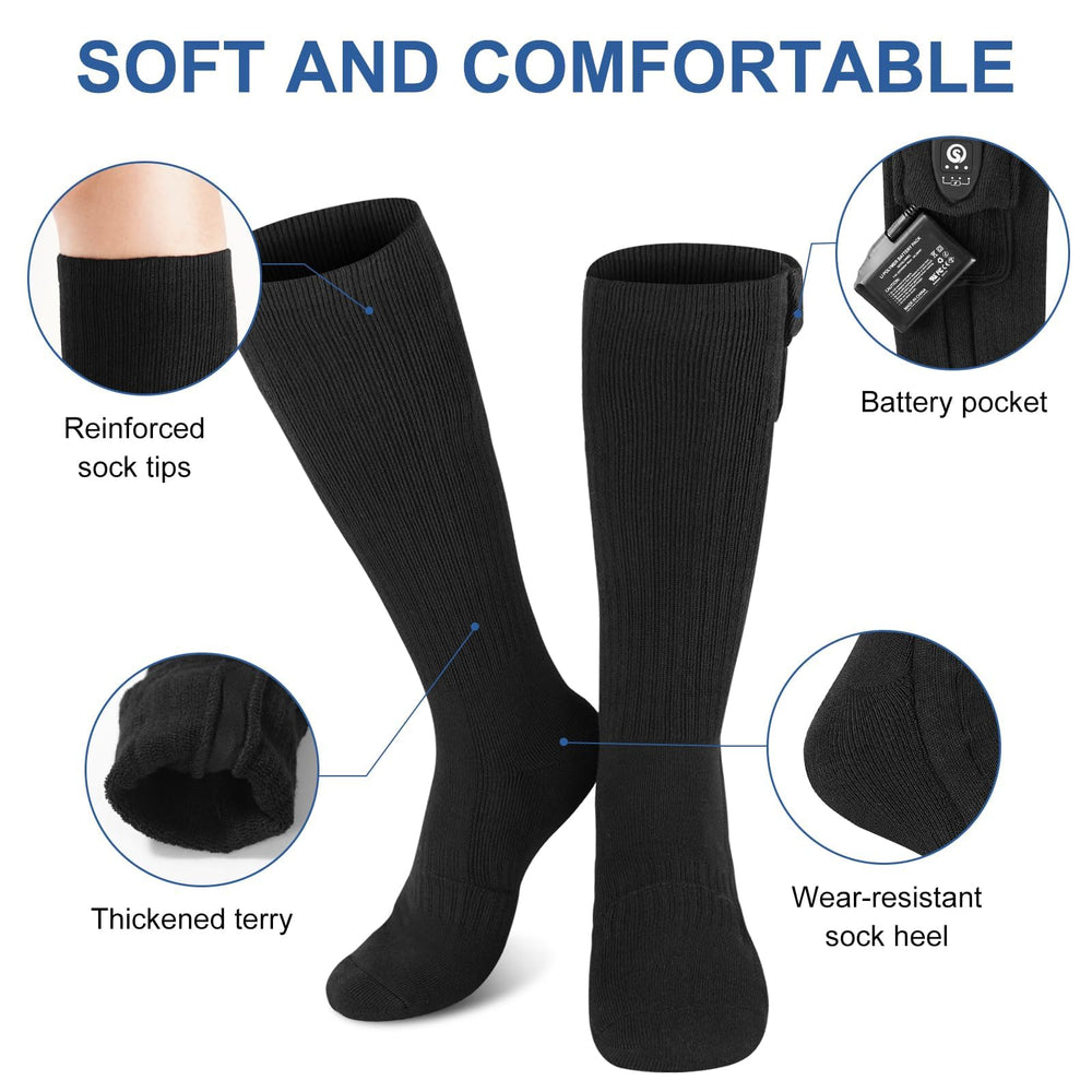 SNOW DEER heated socks washable for easy care after outdoor sessions.