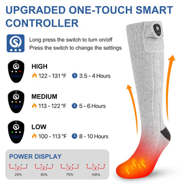 SNOW DEER battery life highlighting long-lasting warmth up to 10 hours.