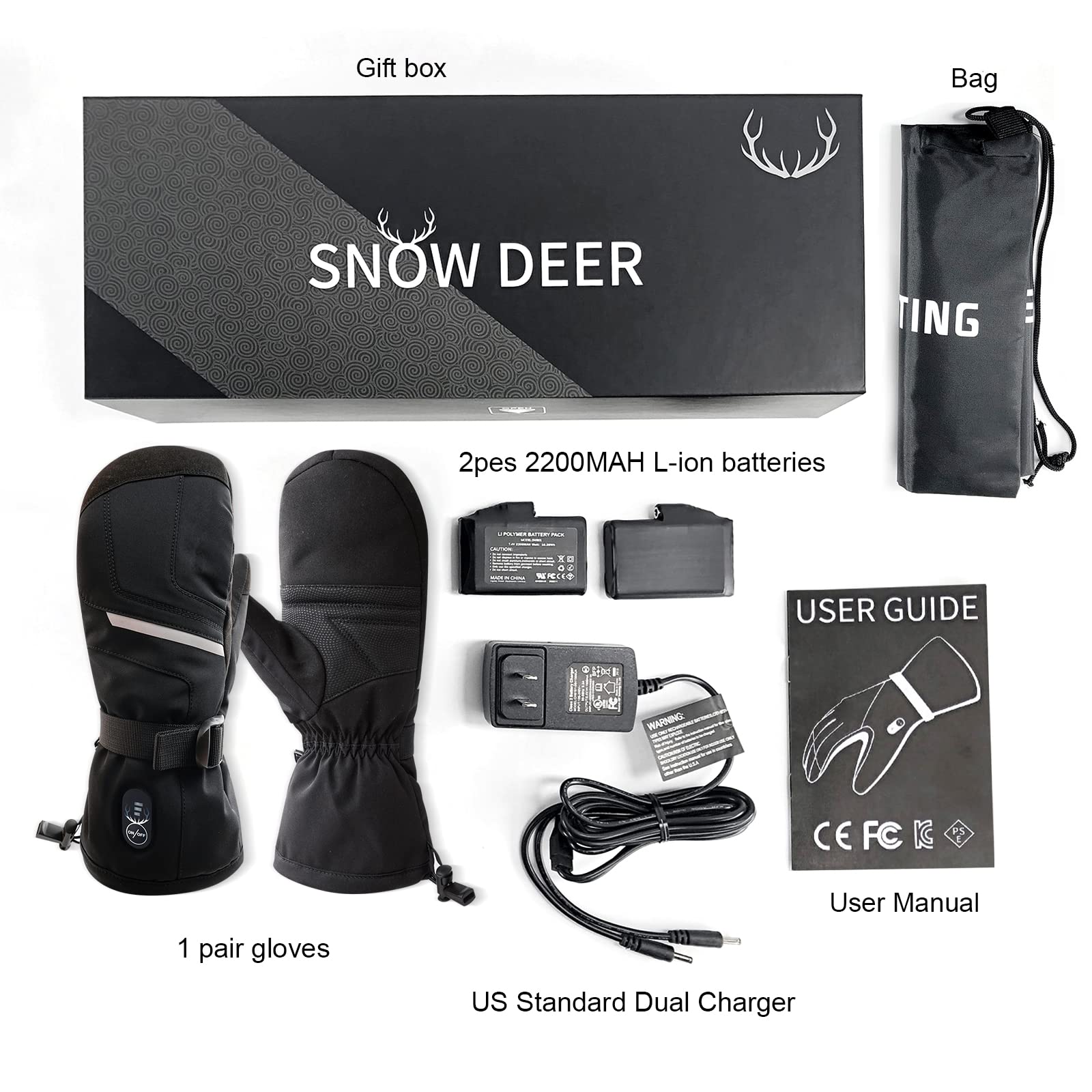SNOW DEER unisex winter mittens on ski demonstrate versatile outdoor warmth