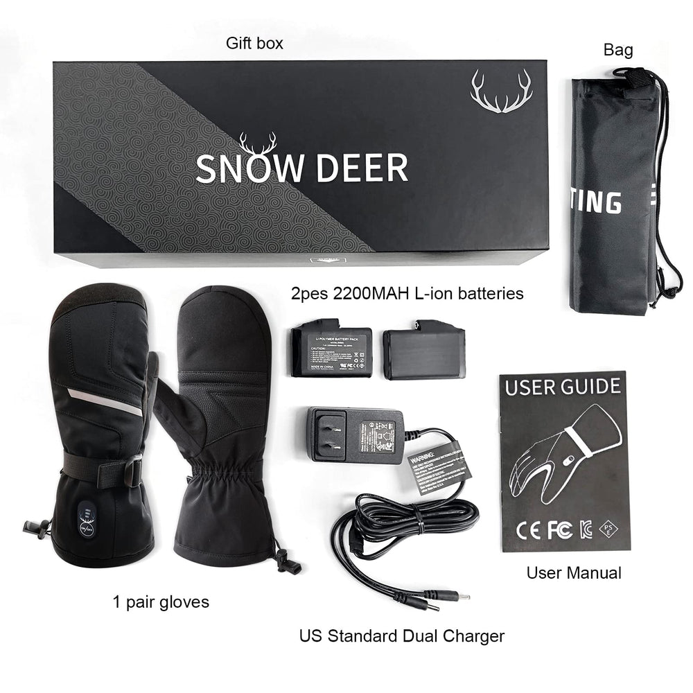 SNOW DEER unisex winter mittens on ski demonstrate versatile outdoor warmth