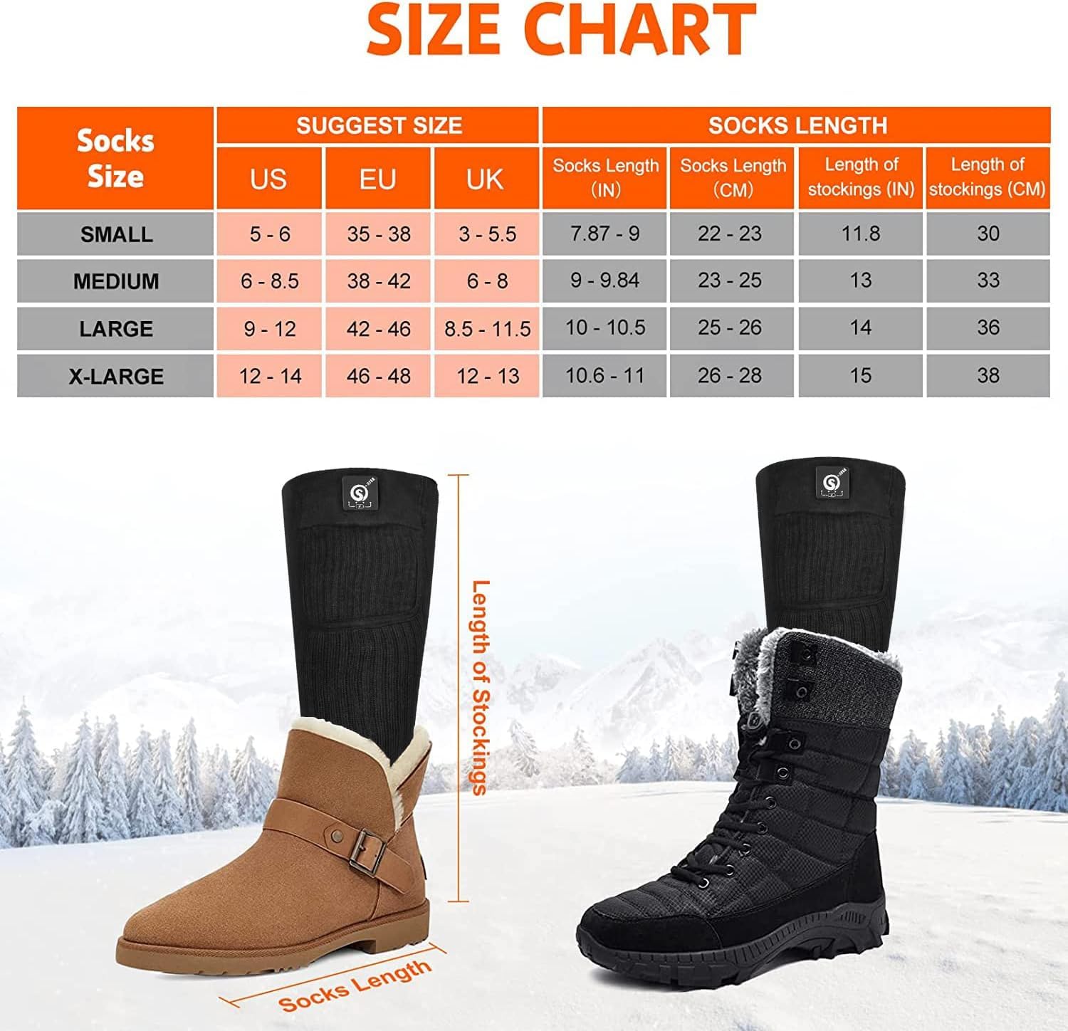Snow Deer socks used during winter sports for reliable warmth.