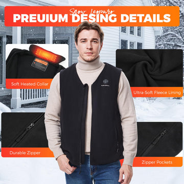 SNOW LEOPARD heated vest inner pocket stores the battery safely