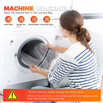 SNOW LEOPARD heated vest machine-washable design with care bag