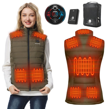 SNOW LEOPARD women's heated vest back view with even heat