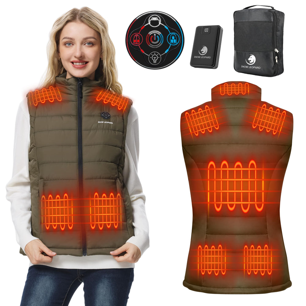 SNOW LEOPARD women's heated vest back view with even heat