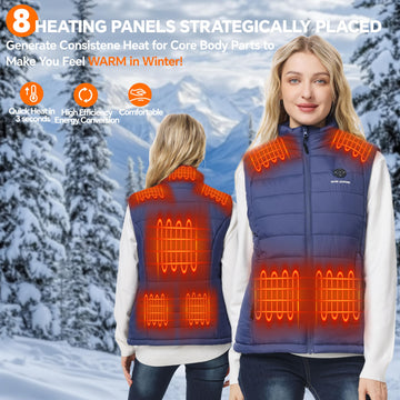 Snow Leopard Heated Vest battery pack included for extended warmth.