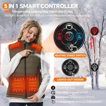 SNOW LEOPARD heated vest collar heating feature close-up