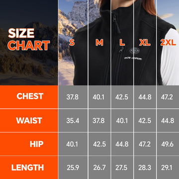 SNOW LEOPARD heated vest front heat zones provide customizable comfort on chilly commutes.