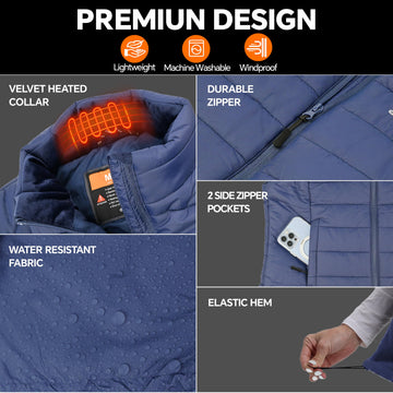 Snow Leopard Heated Vest pocket heat for core warmth while on the go.