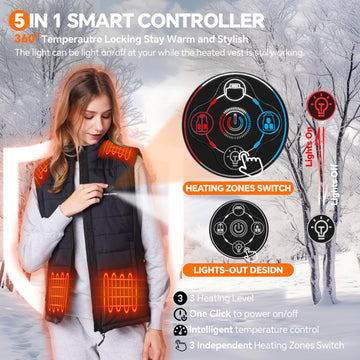 Snow Leopard heated vest side view showing slim fit and unrestricted movement