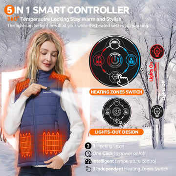 Snow Leopard Heated Vest waist heat area supports comfortable motion.