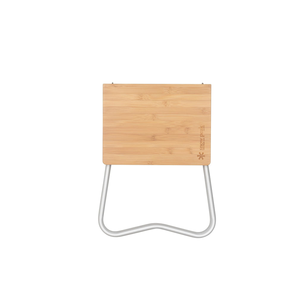 Snow Peak Bamboo My Table LV-034TR compact stowed size fits in a backpack.