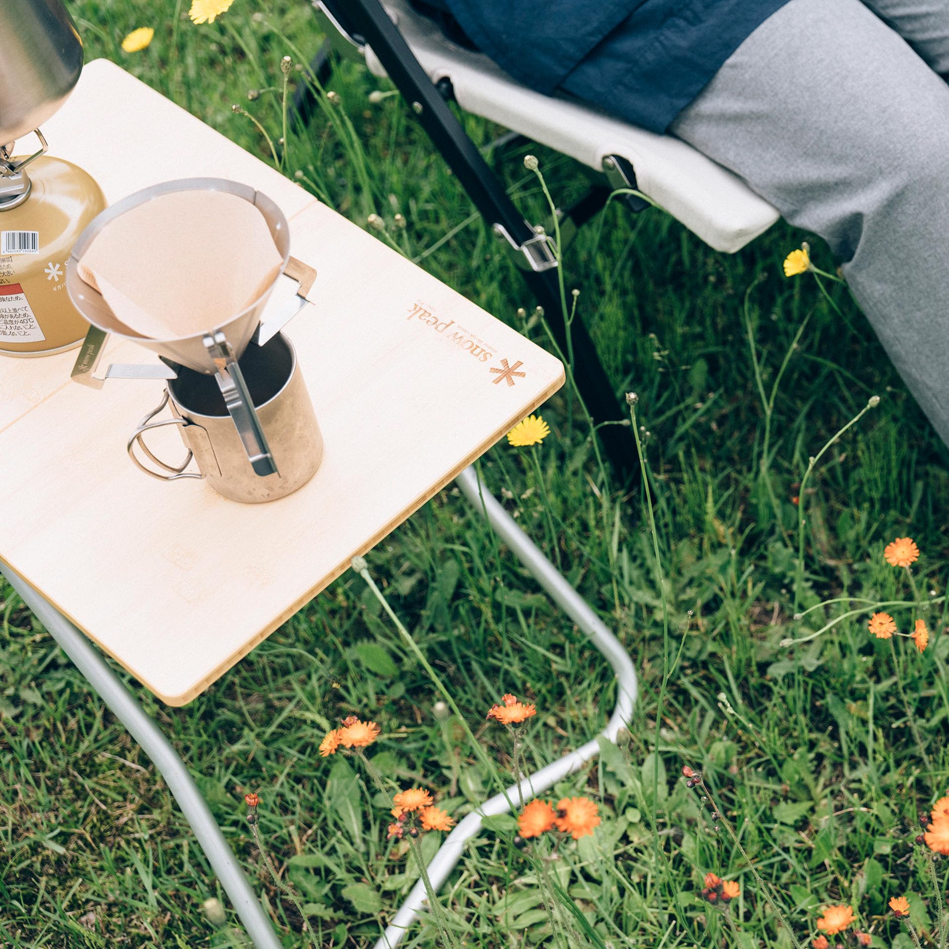 Snow Peak Bamboo My Table LV-034TR includes table and nylon carrying case.