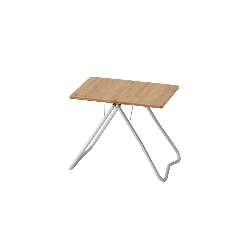 Snow Peak Bamboo My Table LV-034TR folding table, compact and durable for travel.