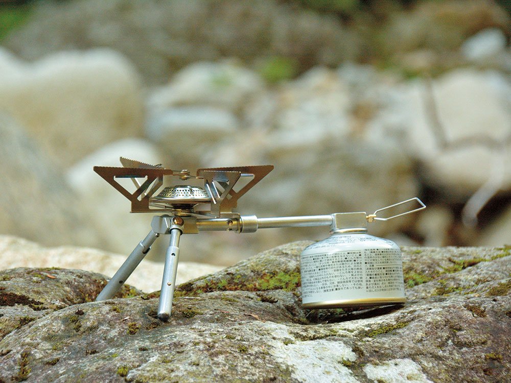 Snow Peak BiPod Stove ideal for larger pots and camp kitchen setups.