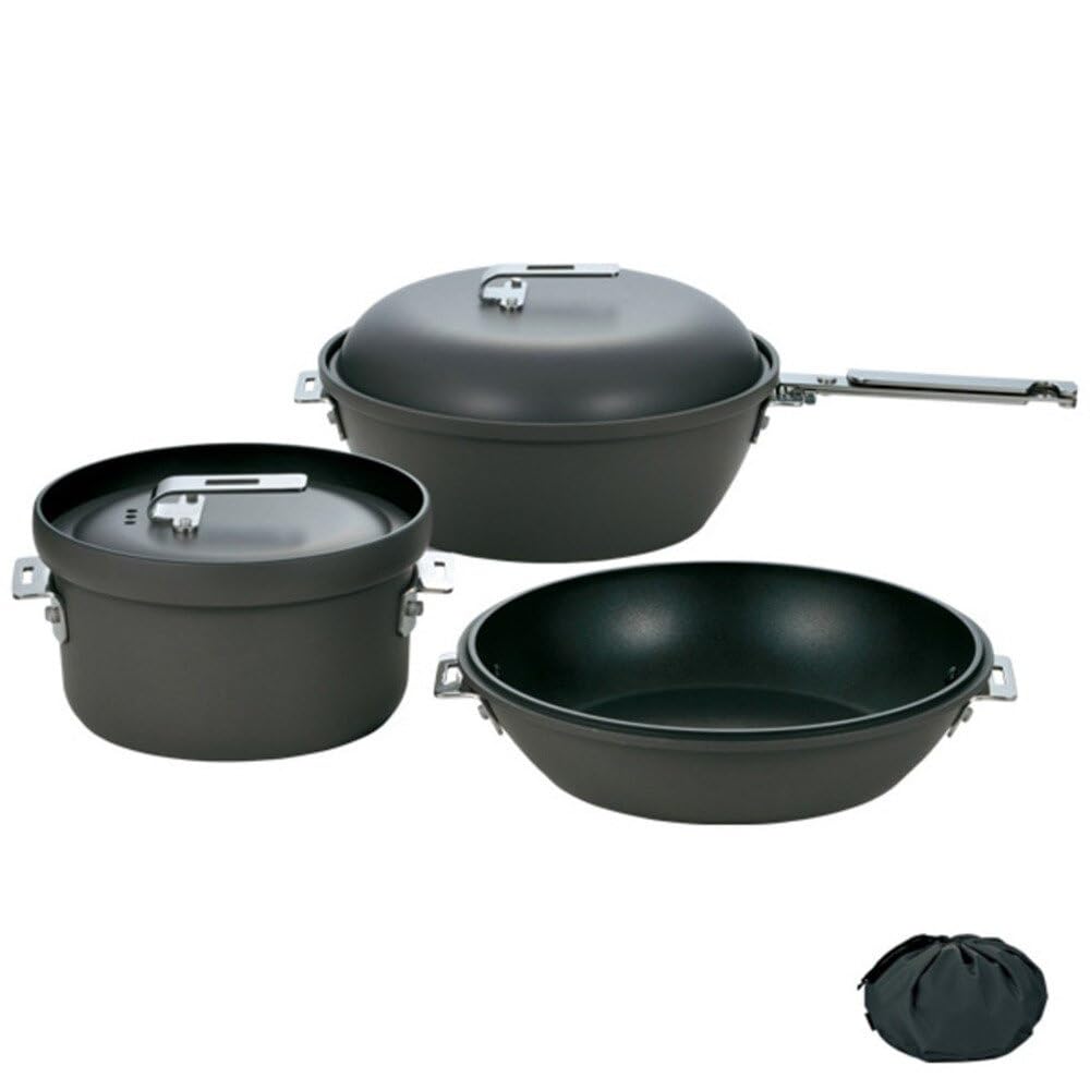 Snow Peak CS-600 Punk Cooker with twin pots ready for campfire cooking