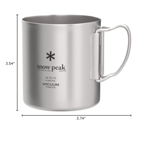 Snow Peak double-wall mug holds 450 ml for comfortable servings