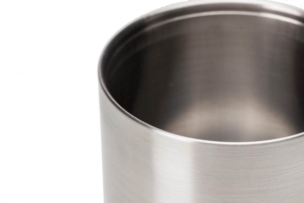 Snow Peak double-wall mug keeping drinks cold on hikes and sunny days