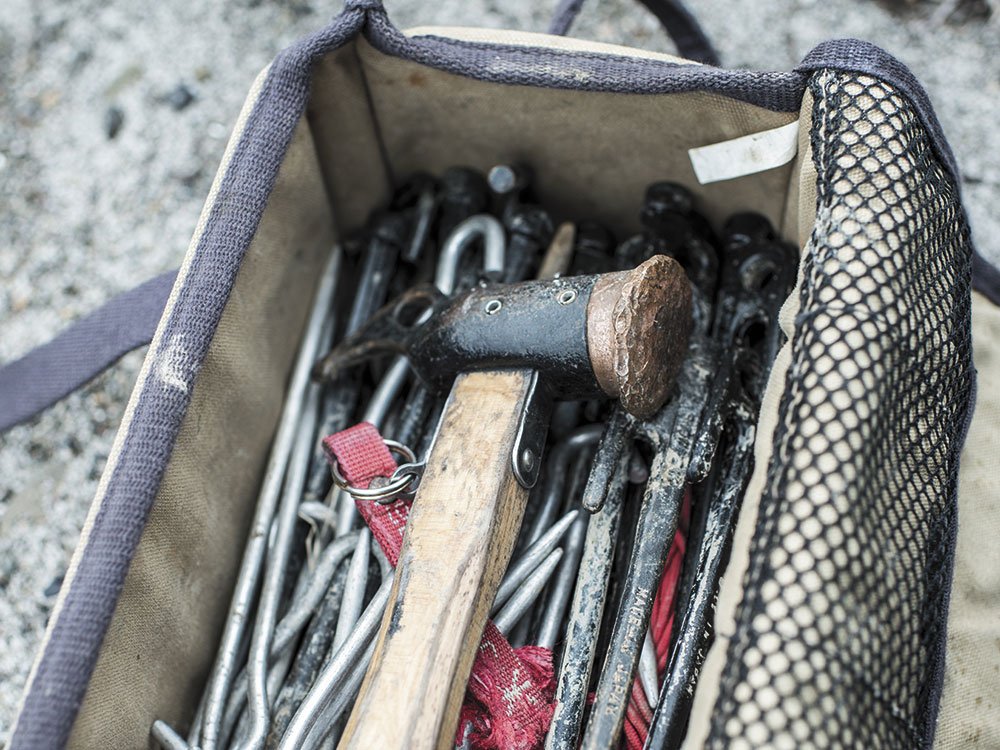 Snow Peak Durable peg hammer built for extended outdoor use in harsh conditions.