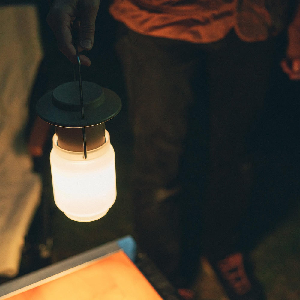 Snow Peak ES-080-KH Lantern compact size fits in a backpack.