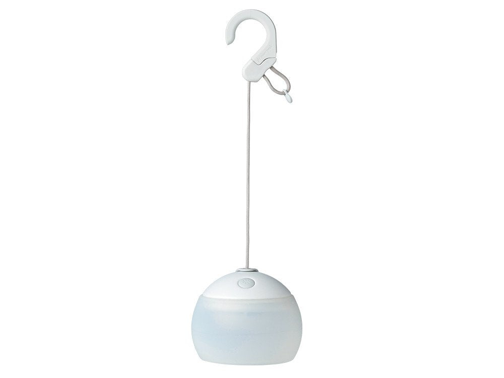 Snow Peak Hozuki Lantern front view—compact camping light for quick setup.