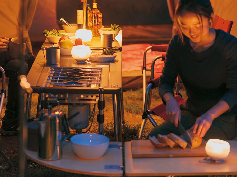 Snow Peak Hozuki Lantern USB/AA power options for flexible charging