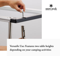 Close-up of Snow Peak height adjuster showing secure locking detail.