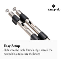Snow Peak Iron Grill Table Height Adjuster packaging with compact dimensions.