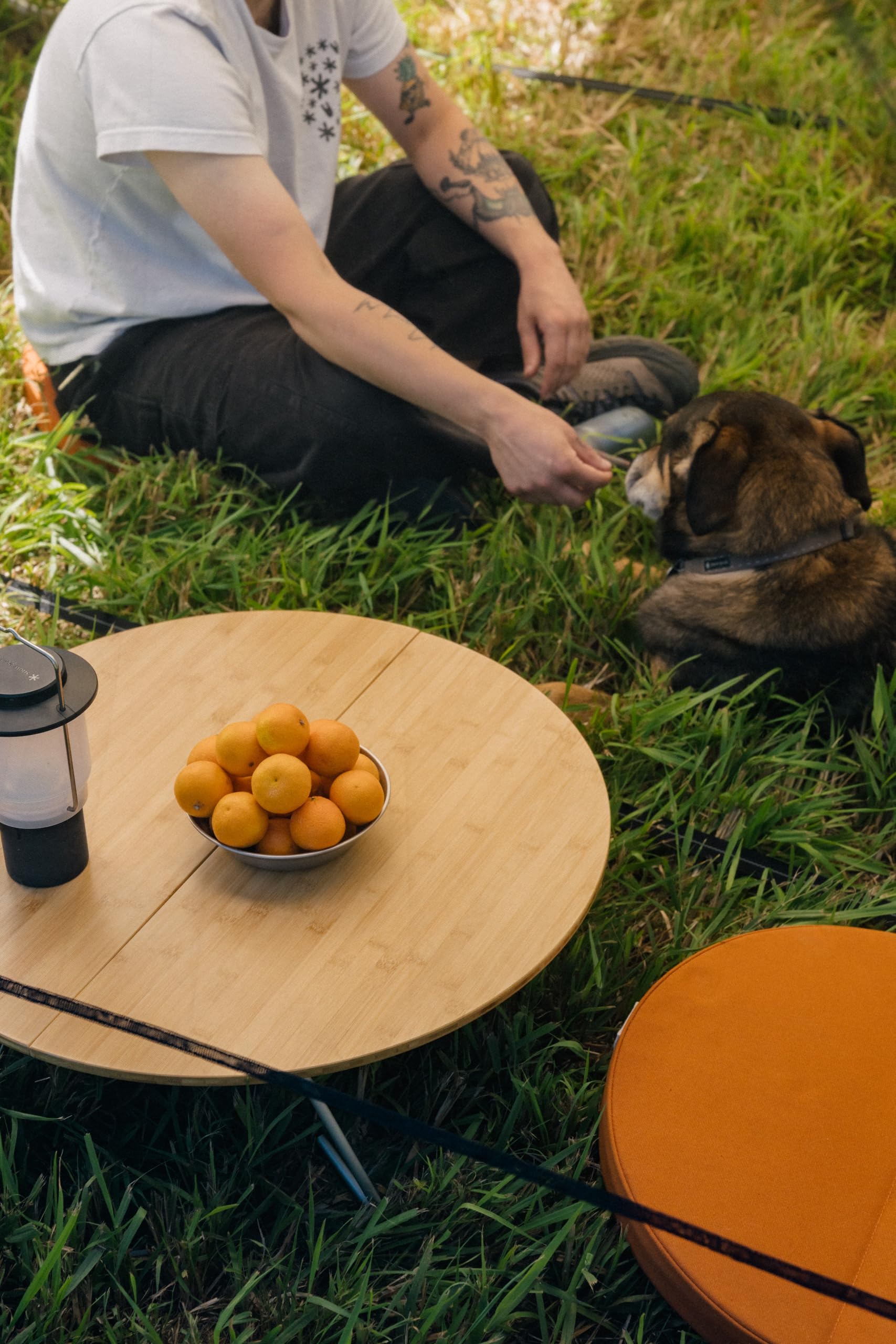 Snow Peak Lounge Cushion durable design withstands outdoor use.