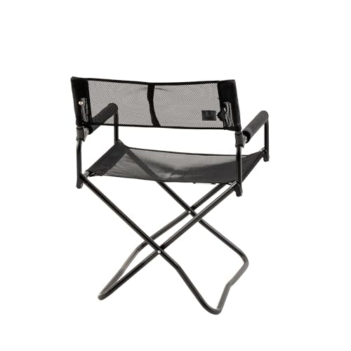Snow Peak Mesh Folding Chair camping-scene showcases versatile seating by a campfire.