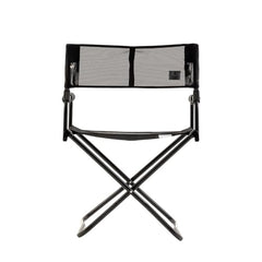 Snow Peak Mesh Folding Chair on-patio ready for relaxed evenings and casual dining.