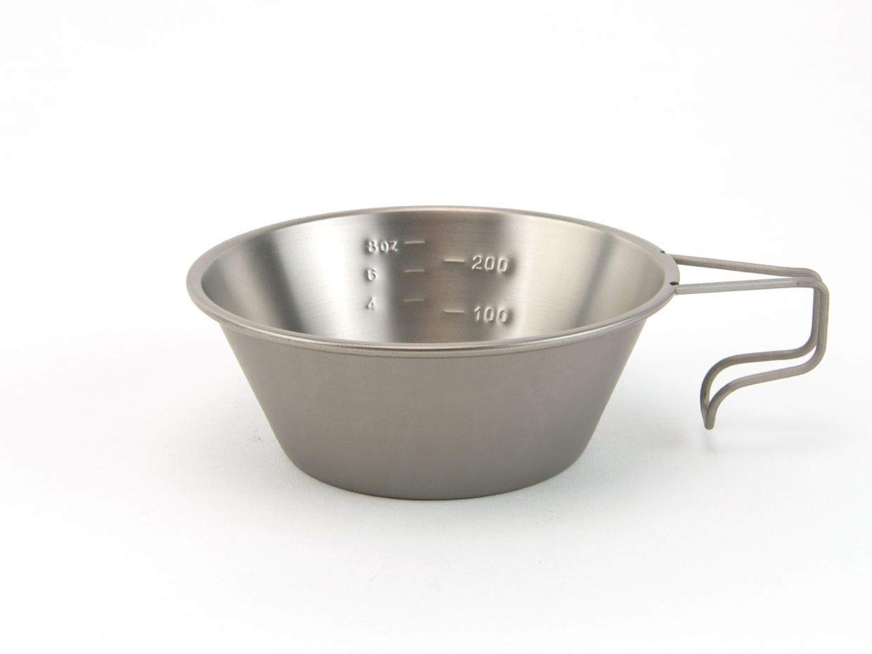 Snow Peak Sierra Cup with 4.8 inch diameter for precise portions on trips.