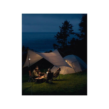 Snow Peak Takibi Tarp Hexa Set travel-ready with included accessories.