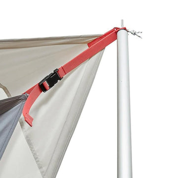 Snow Peak Takibi Tarp Hexa Set waterproof coverage protects guests outdoors.