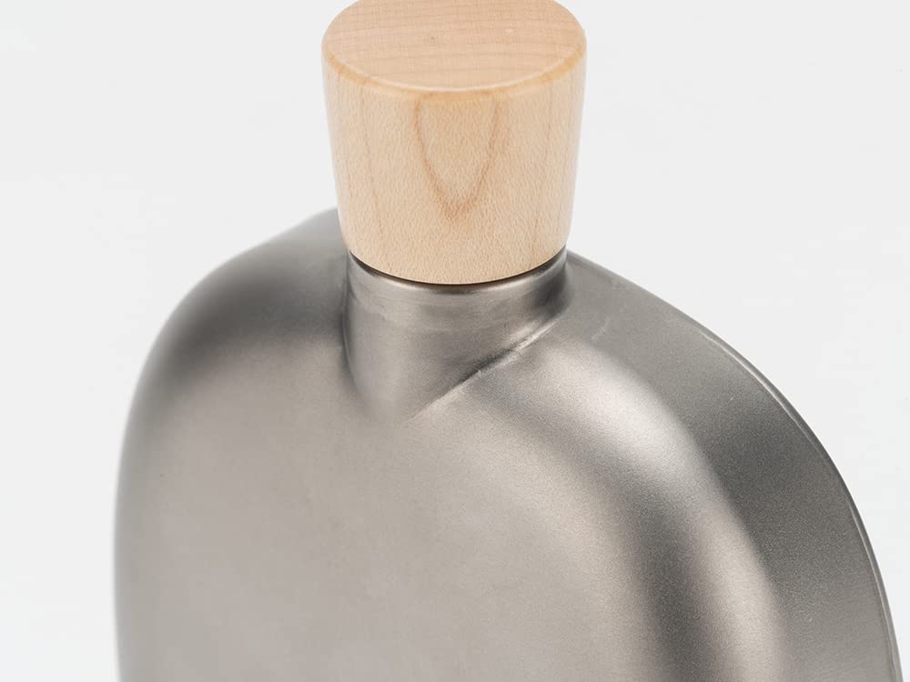 Snow Peak titanium flask top view displaying sleek profile