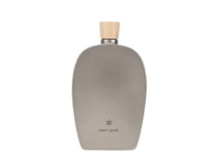 Snow Peak titanium flask wooden cap showing a secure seal for outdoor sipping