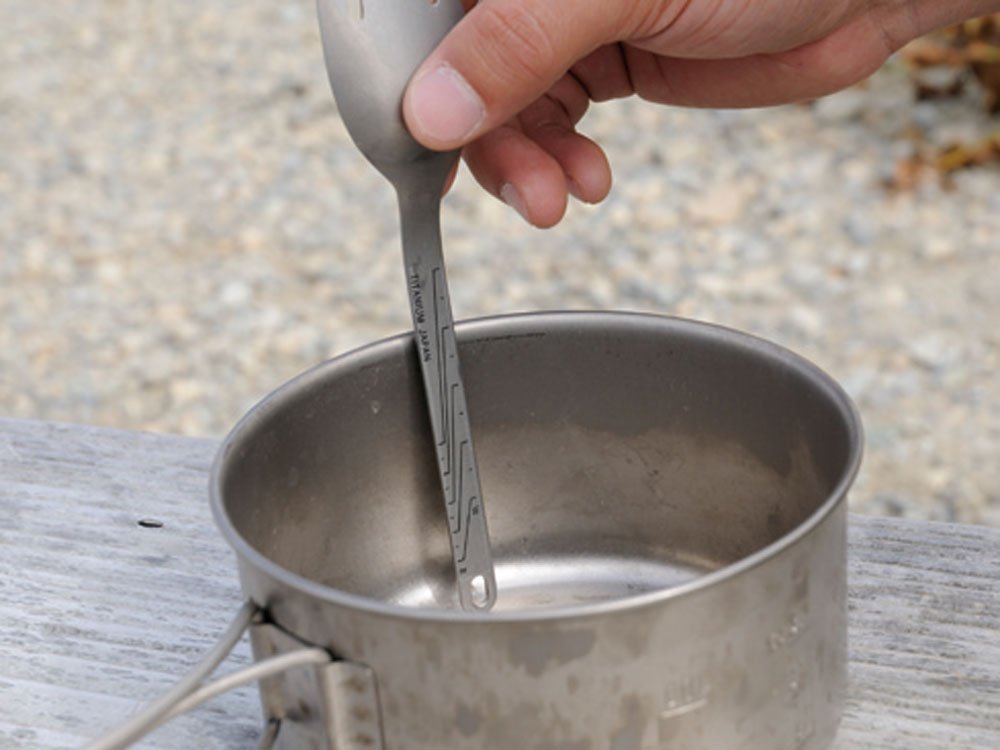 Snow Peak Titanium Foon lightweight and durable for alpine adventures.