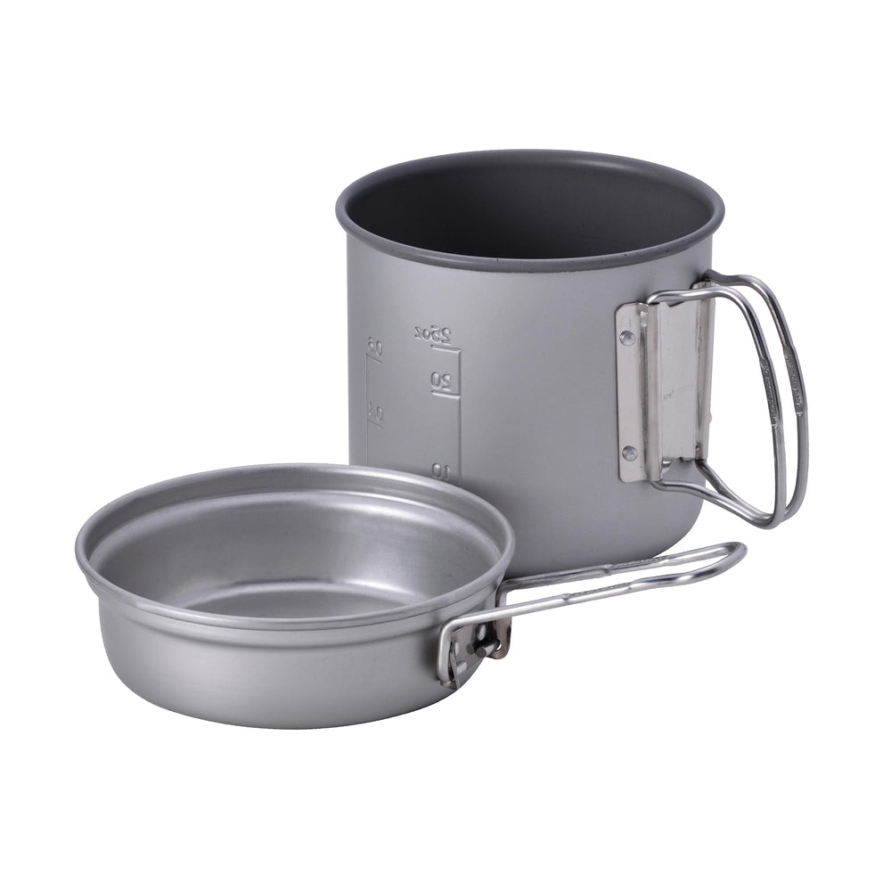 Snow Peak Trek 900 Cookset with pot and frypan ready for camp meals on trail