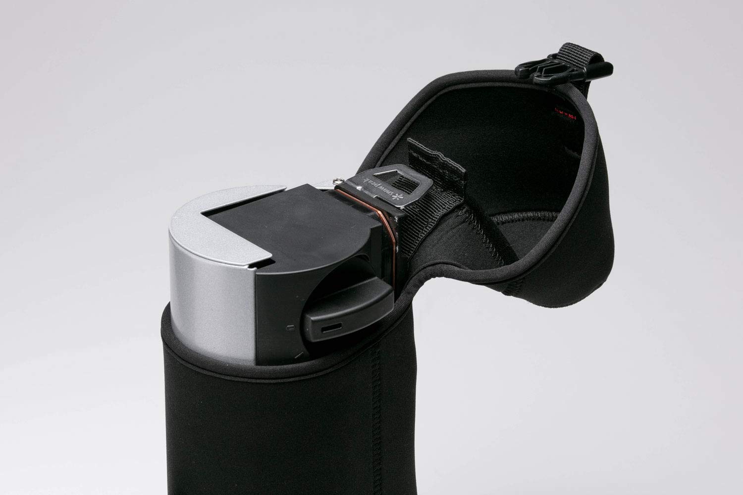 Snow Peak UG-551 burner case top view highlights slim profile for backpack-ready transport.