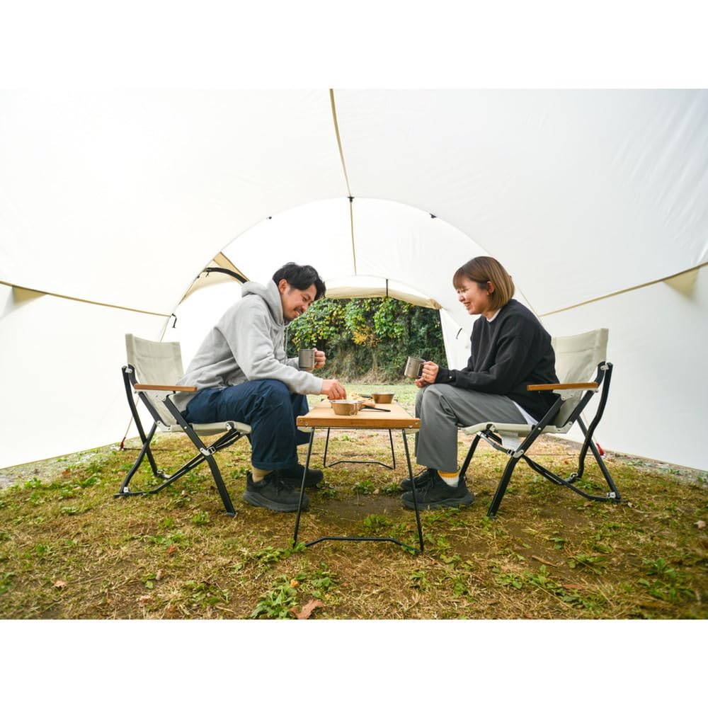 Snow Peak Vault open-air shelter for group gatherings.