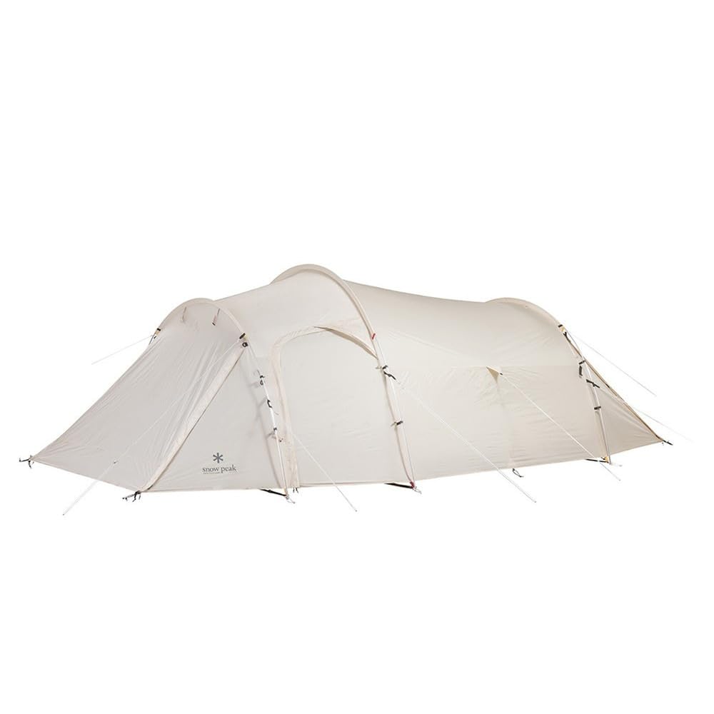 Snow Peak Vault 4-Person Tent exterior in ivory for car camping.
