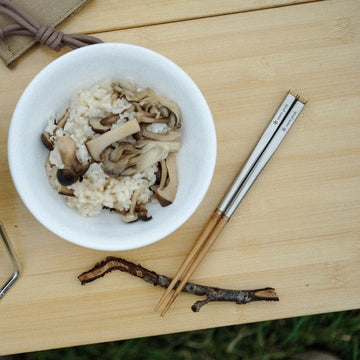 Snow Peak Wabuki chopsticks made of durable stainless steel for repeated use.