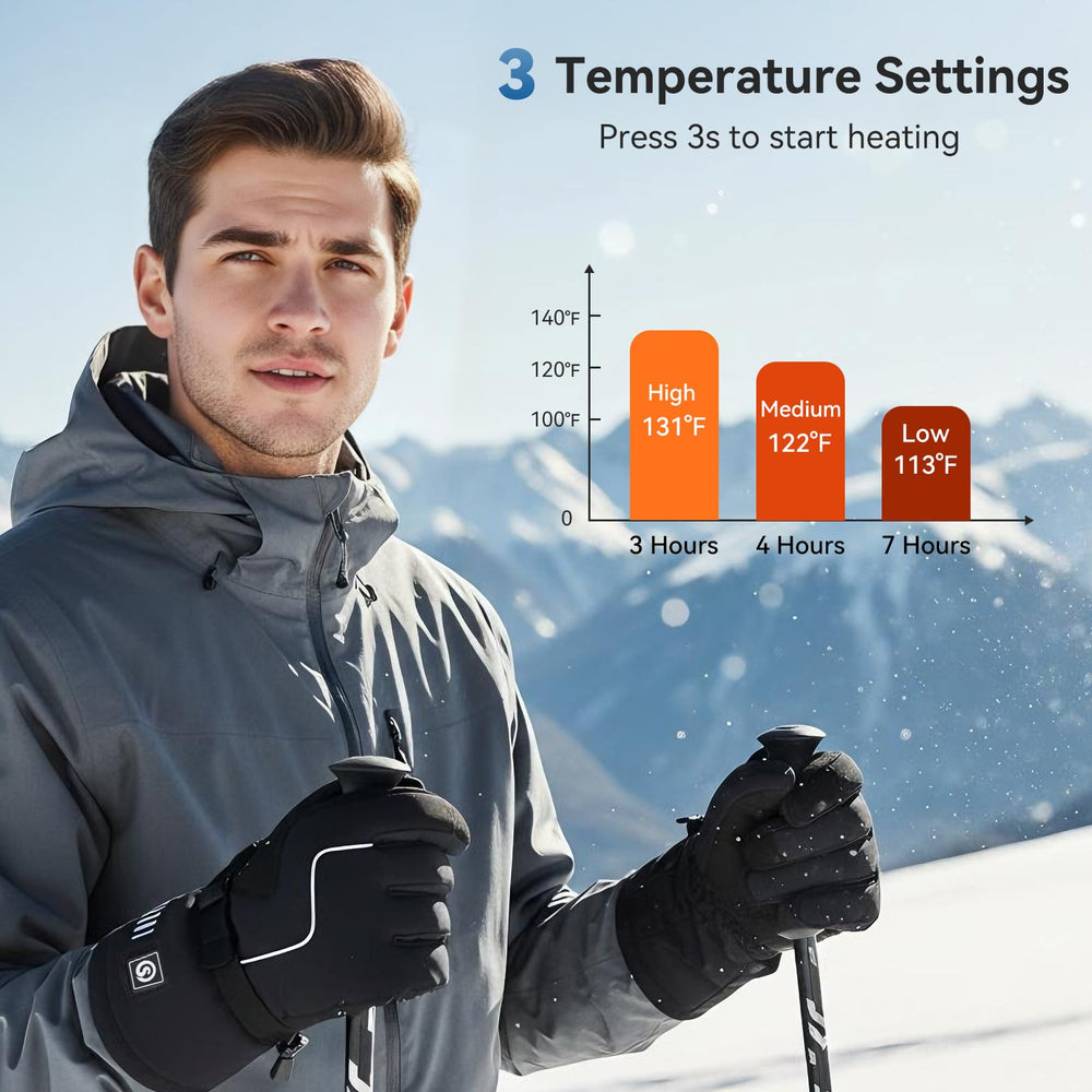 SNOWYES heated gloves winter snow durability for skiing and snowshoeing