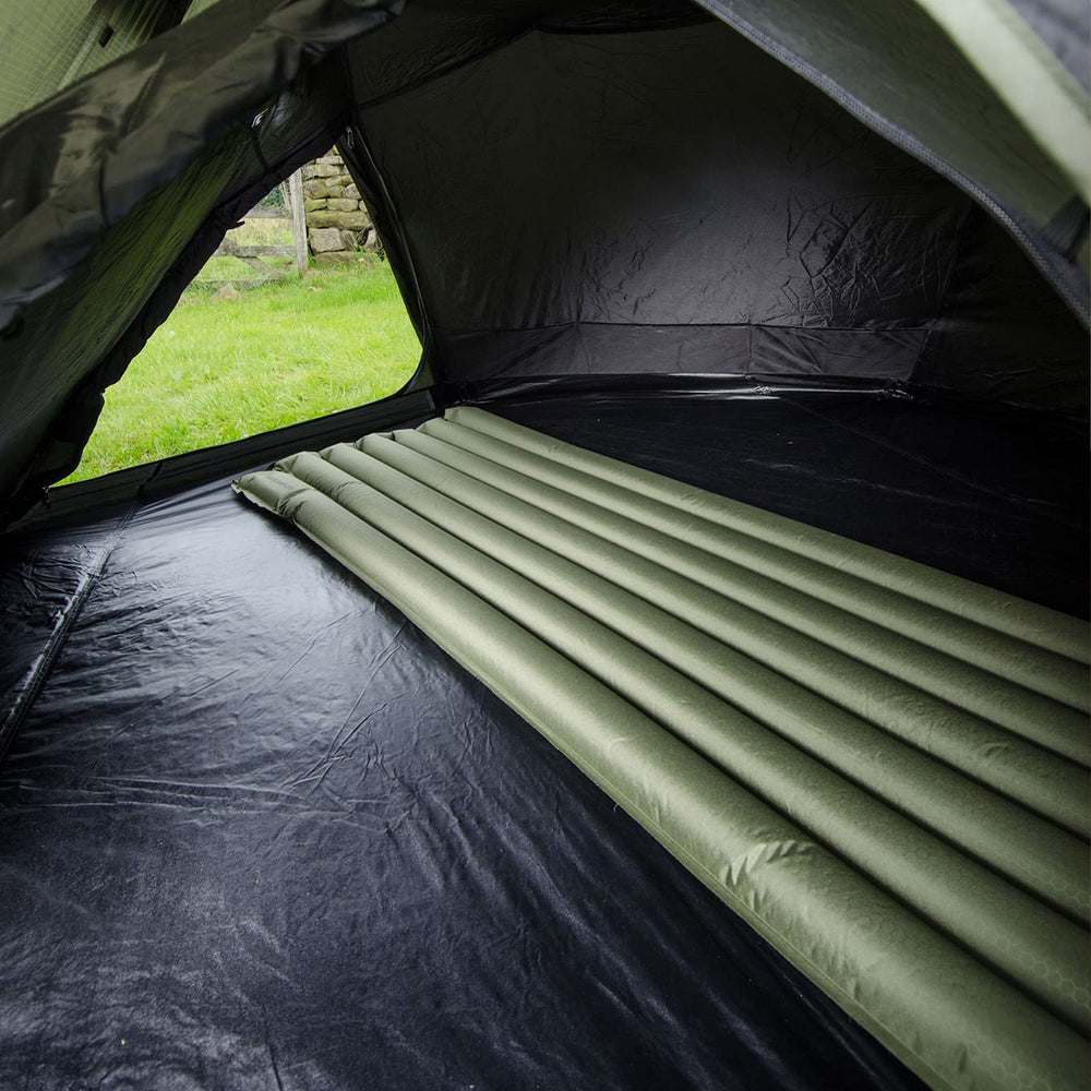 Snugpak Basecamp Ops Air Mat in coyote color for outdoor setups.