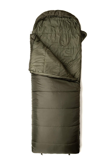 Basecamp Ops Nautilus Olive outer shell that repels light rain.