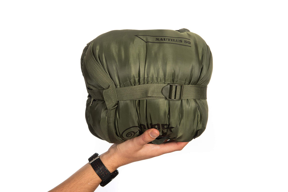 Snugpak compression stuff sack helps compact and protect the bag.